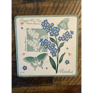 A.C.E. Floral Butterfly Alaska Forget Me Not Square Cork Slip-Proof‎ Coaster